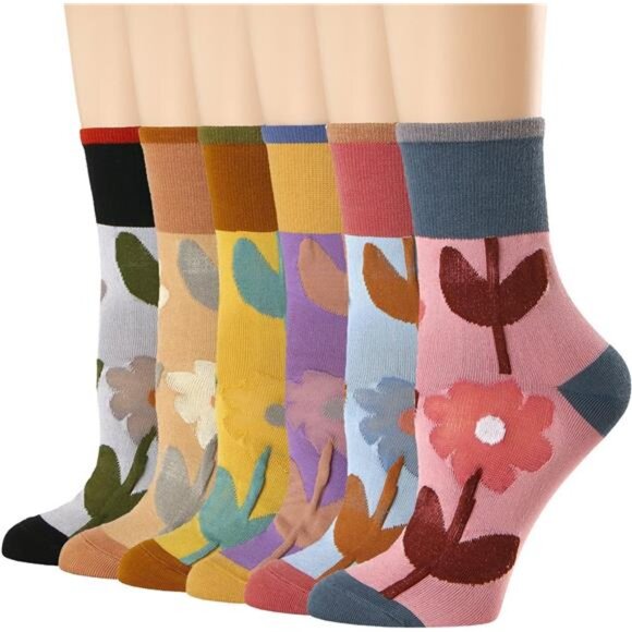 Accessories - Womens Crew Socks Casual Cotton Socks Cute Fun Novelty Girl Thin Dress